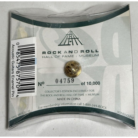 VTG 1995 Officially Licensed Rock And Roll Hall Of Fame Pin Pinback Guitars - Picture 2 of 3